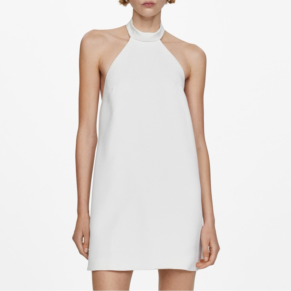 NWOT Mango Bobiet Halter Dress in Natural White